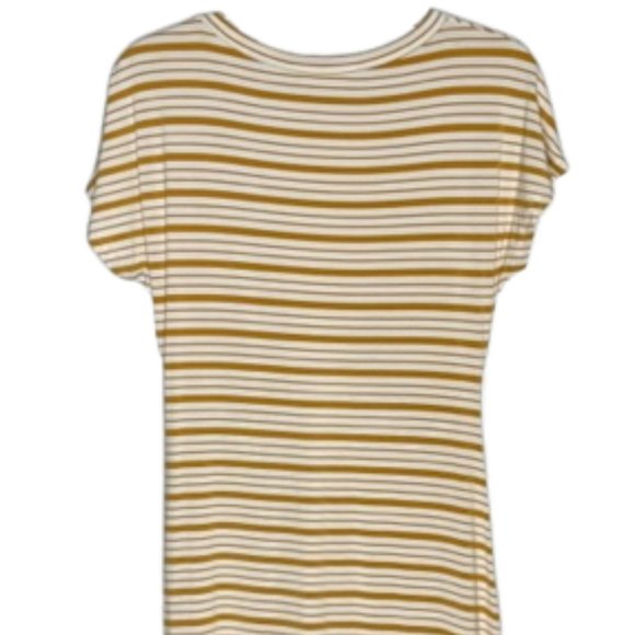 Altar’d State Golden Brown/White Tie Front Striped Dress - M - Picture 4 of 8